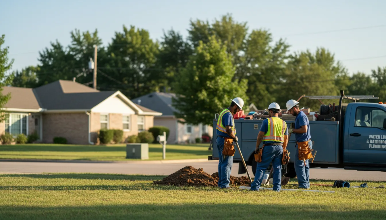 Residential water line and bathroom plumbing service in Jenkinsburg, GA